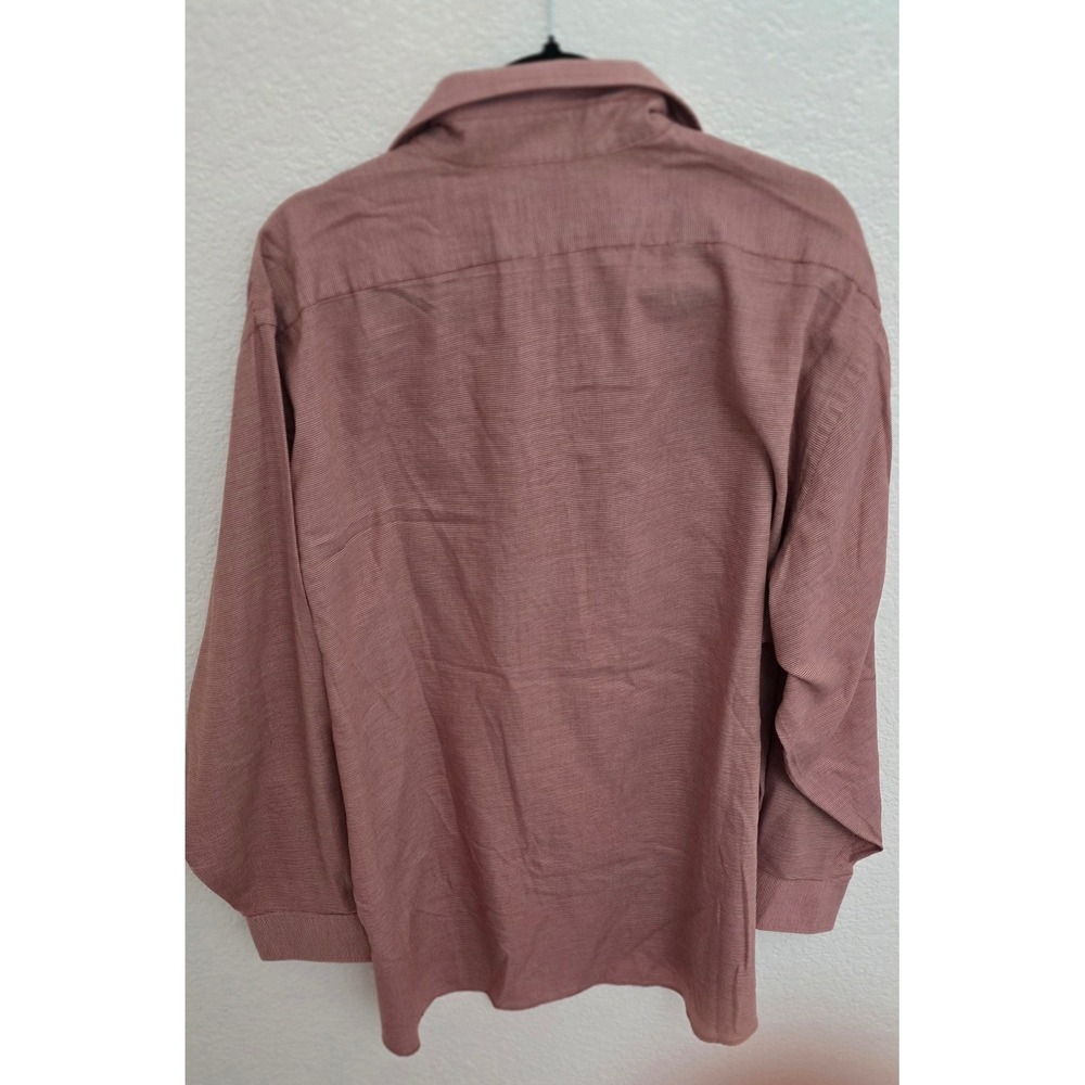Van Heusen Button Down Mens 19 34/35 Red Brown Excellent Flex Regular Stretch - Picture 2 of 5